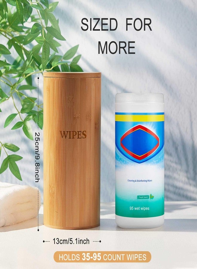 Willinglong Refillable Wet Wipes Dispenser Disinfecting Wipe Container with Magnetic Lid Stylish Decorative Bamboo Holder for Bathroom Kitchen Countertop Home Office Storage Cleaning(Natural) - Image 2